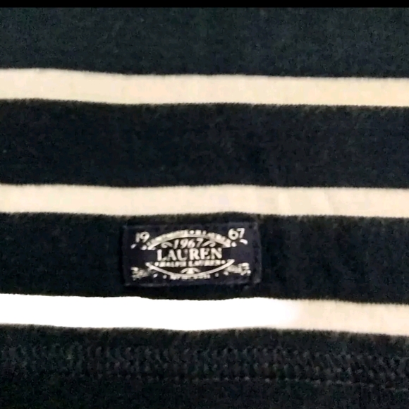 Lauren Ralph Lauren ClassicTee 3/4 Sleeve Pullover Striped Top Navy/White Size S - Picture 5 of 6